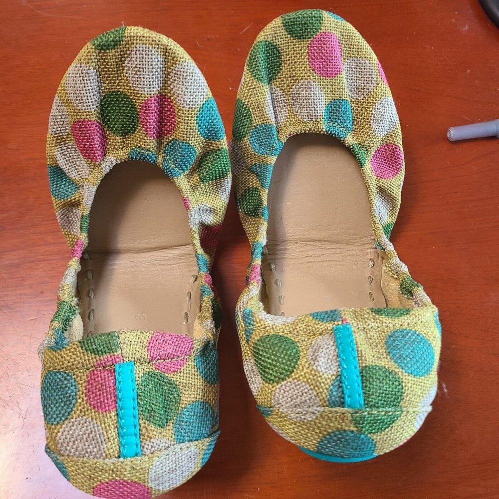 Tieks Women's Polka Dot Multi-Color Textile Flats Size 8